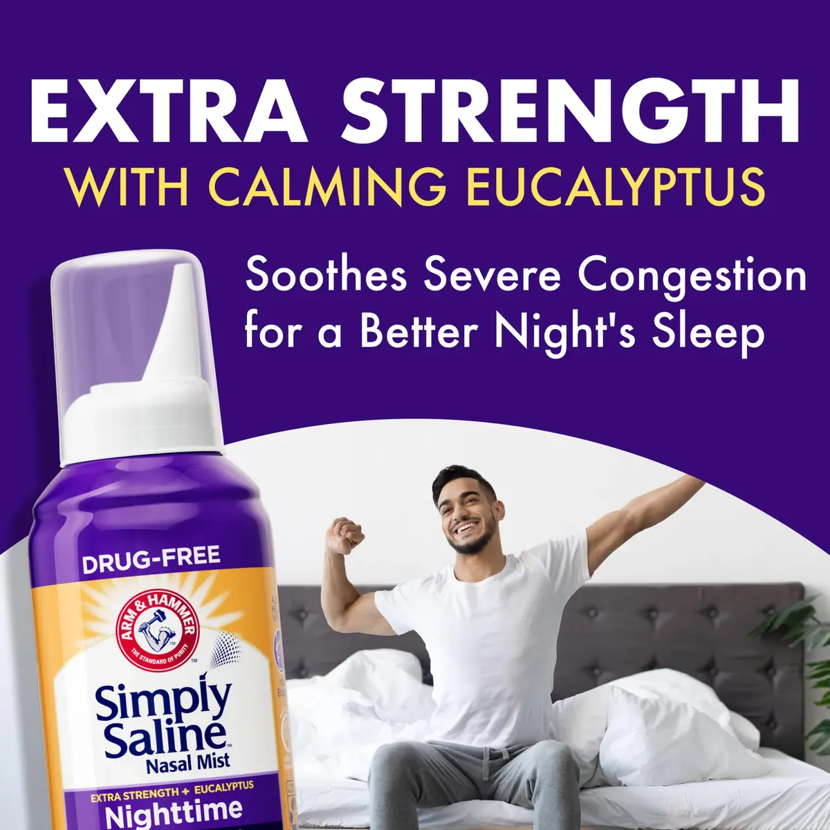 Arm & Hammer Simply Saline Nighttime Nasal Mist 4.6 oz | Drug-Free Congestion Relief for Better Sleep - view 4