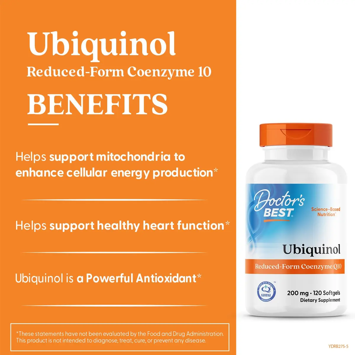 Doctor's BEST Kaneka Ubiquinol 200 mg Softgels (120 Count) | Heart Health & Antioxidant Support - view 2