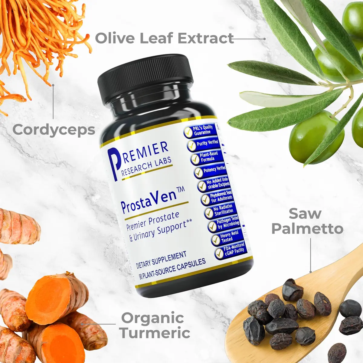 Premier Research Labs ProstaVen 90 Vegetarian Capsules | Herbal Support for Prostate & Urinary Health - view 3
