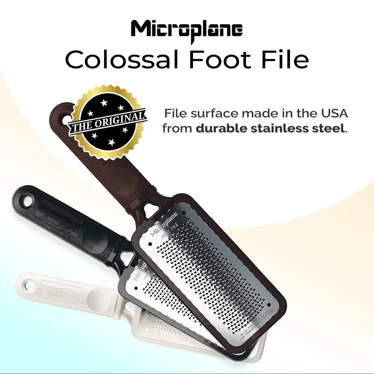Microplane Colossal Foot File Scraper 5.25in x 2.25in | Stainless Steel Dead Skin Callus Remover for Feet - view 3