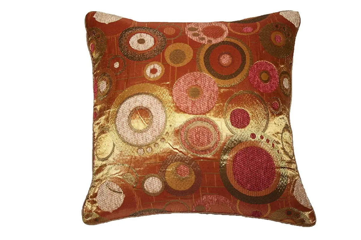 Violet Linen Chenille Candy Decorative Cushion Cover 18" X 18" Brass | Modern Square Home Decor - main product image