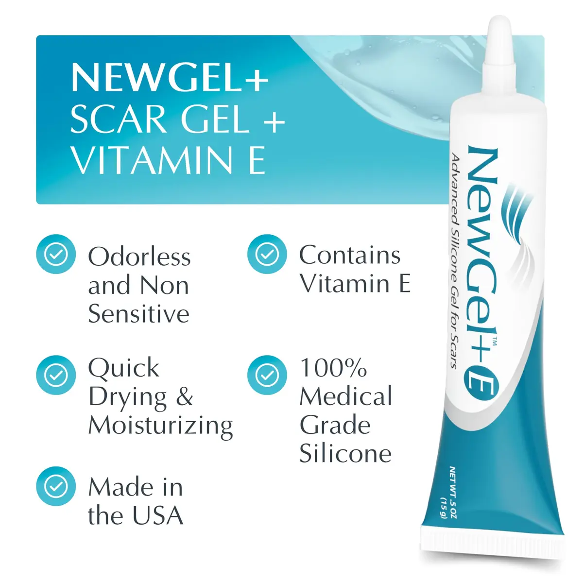 MyNewGel Medical-Grade Silicone Scar Gel with Vitamin E, 0.5 oz | Fast-Drying, Non-Toxic Scar Treatment - view 2