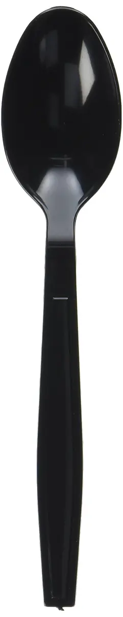 Flairware Extra Heavy Black Spoon 7" | Premium Disposable Cutlery for Events - main product image