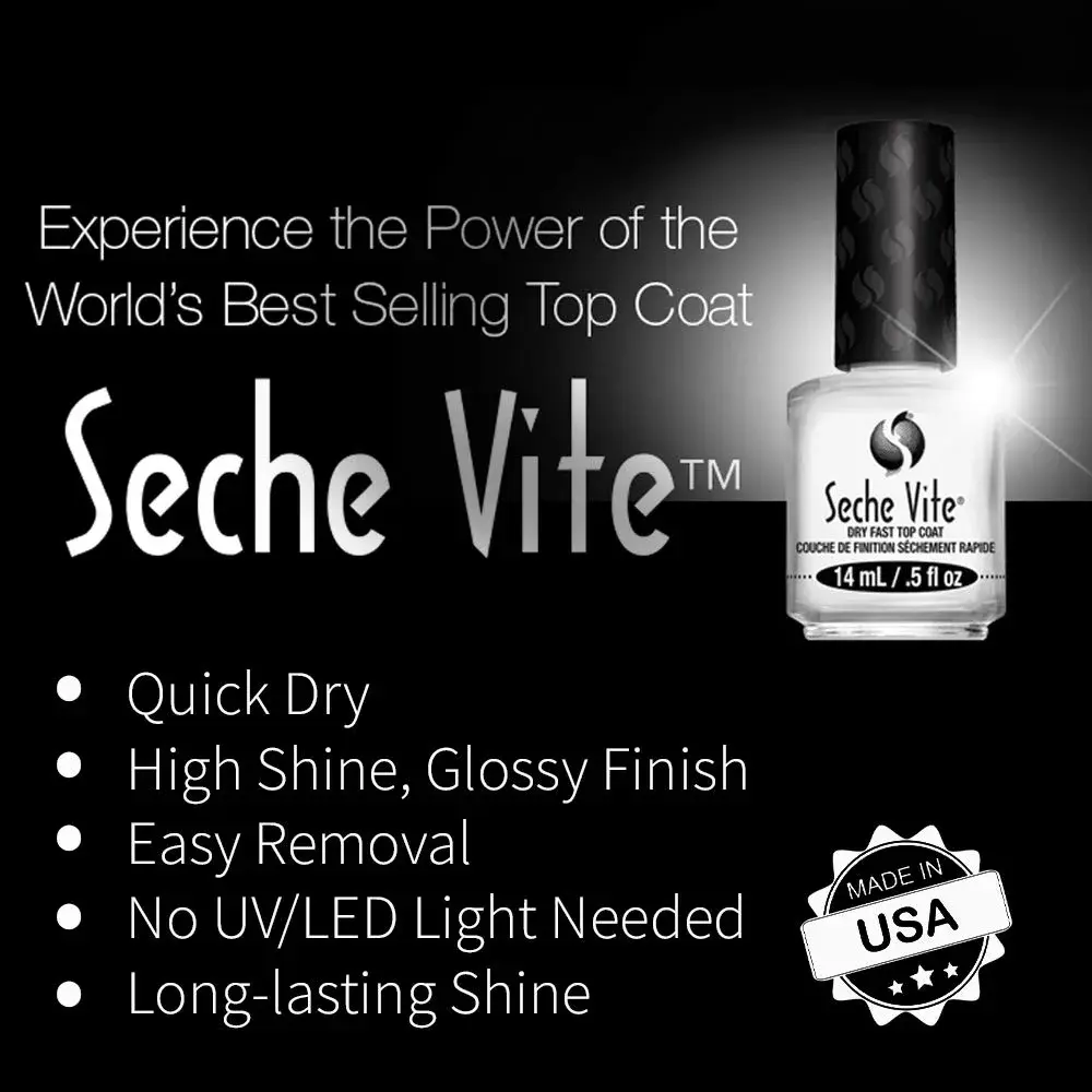 Seche Clear Vite Base Coat and Top Coat Duo 15ml (0.5 Fl Oz) | Chip Resistant & Fast Drying - view 4