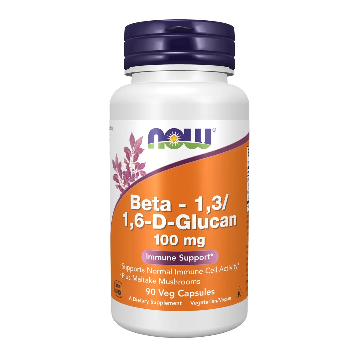 NOW Foods Beta 1,3/1,6- D-Glucan 100 mg with Maitake Mushrooms 90 Veg Capsules | Immune Support from USA - main product image