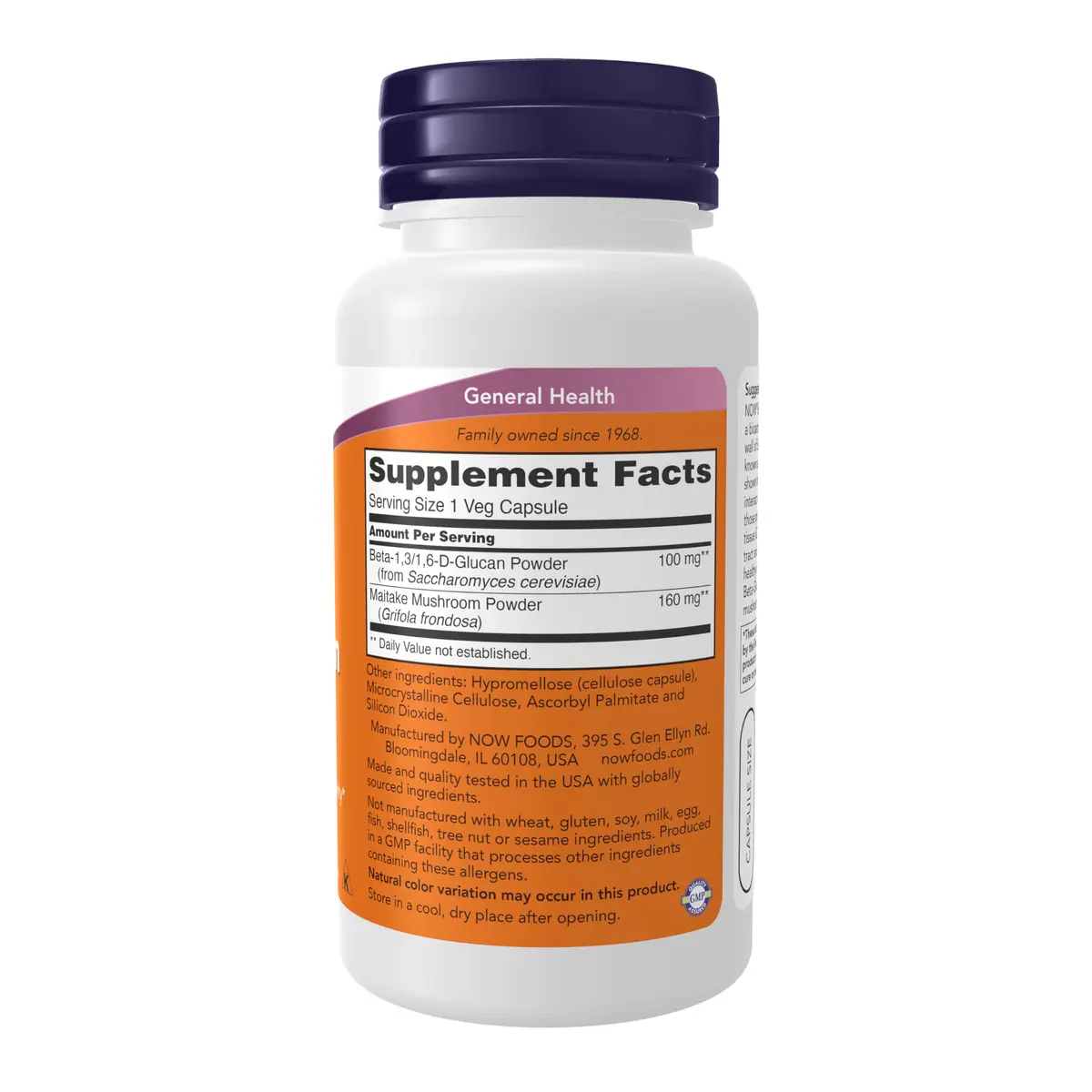 NOW Foods Beta 1,3/1,6- D-Glucan 100 mg with Maitake Mushrooms 90 Veg Capsules | Immune Support from USA - view 2
