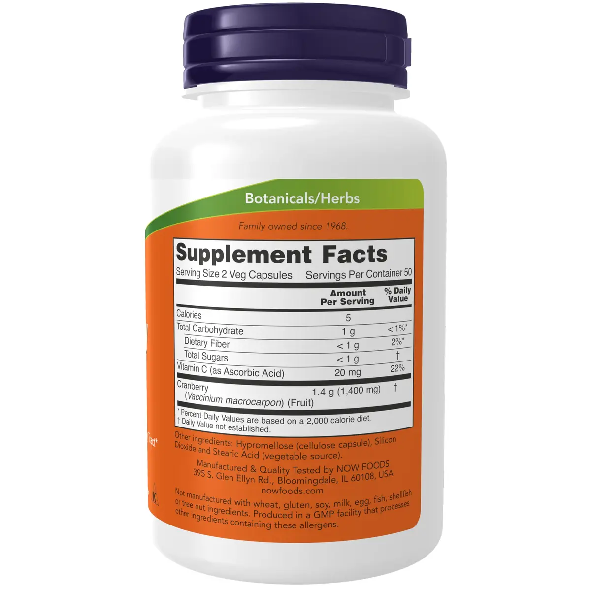 NOW Cranberry Caps with Vitamin C 100 Veg Caps | Urinary & Immune Support - view 2