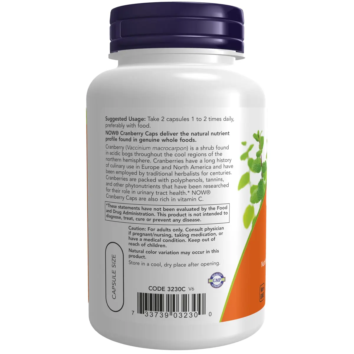 NOW Cranberry Caps with Vitamin C 100 Veg Caps | Urinary & Immune Support - view 3