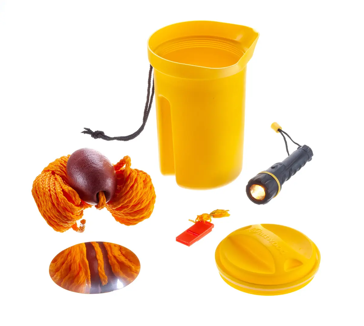 attwood Bailer Safety Kit - Emergency Boating Safety Equipment | Includes Flashlight, Whistle & Floatable Line - main product image