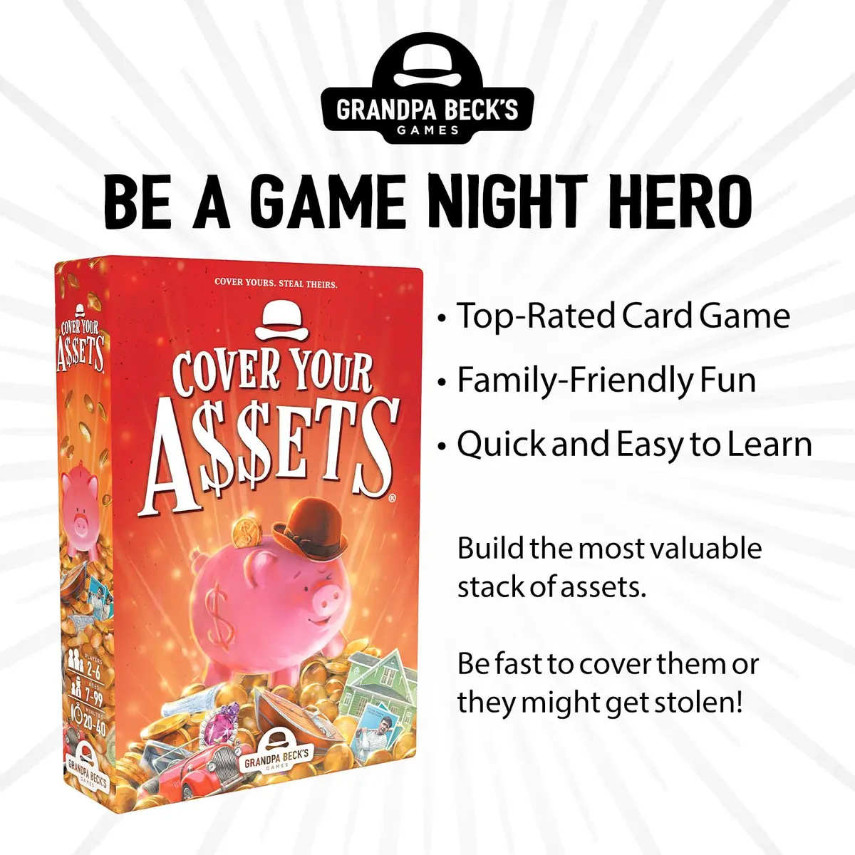 Grandpa Beck's Cover Your Assets Set Collection Card Game | Family Card Game for Kids & Adults - view 3