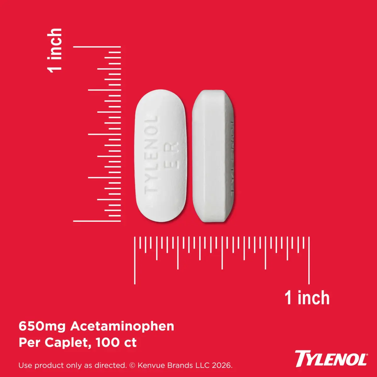 Tylenol 8-Hour Extended Release Caplets, 650 mg Acetaminophen, 100 Count | Pain Relief for Adults - view 5