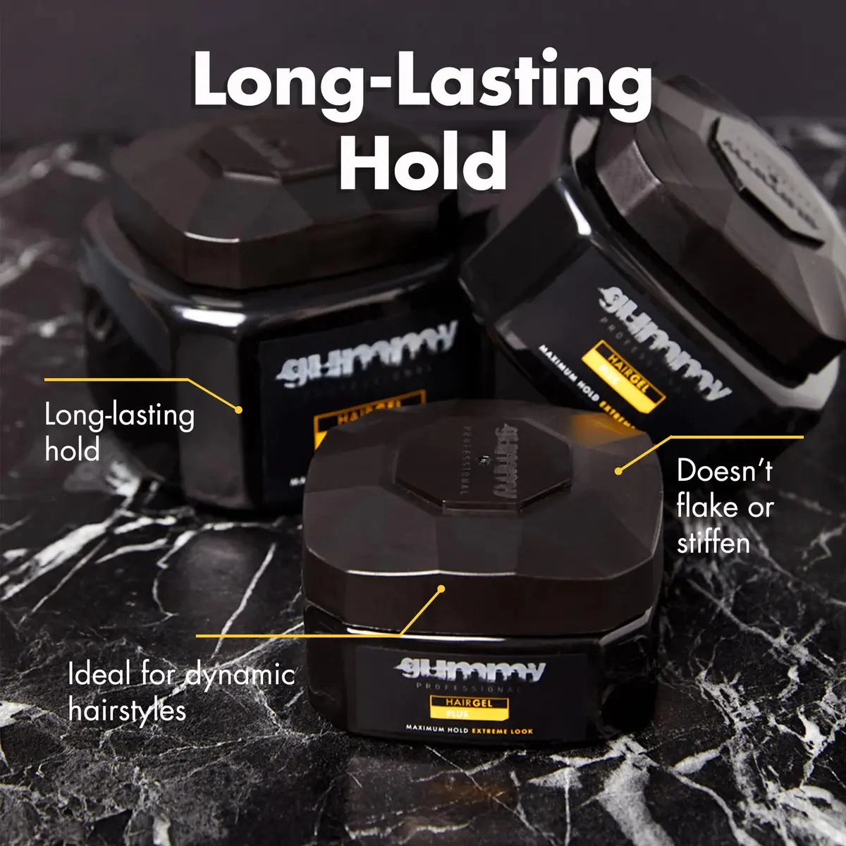 Gummy Plus Hair Gel – Strong Hold, Clear Natural Shine, 220 ml | Alcohol-Free, Versatile Styling - view 5