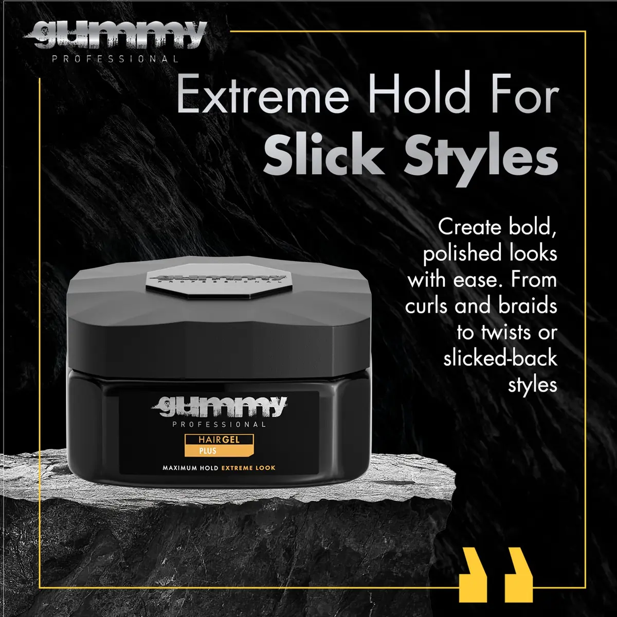 Gummy Plus Hair Gel – Strong Hold, Clear Natural Shine, 220 ml | Alcohol-Free, Versatile Styling - view 3