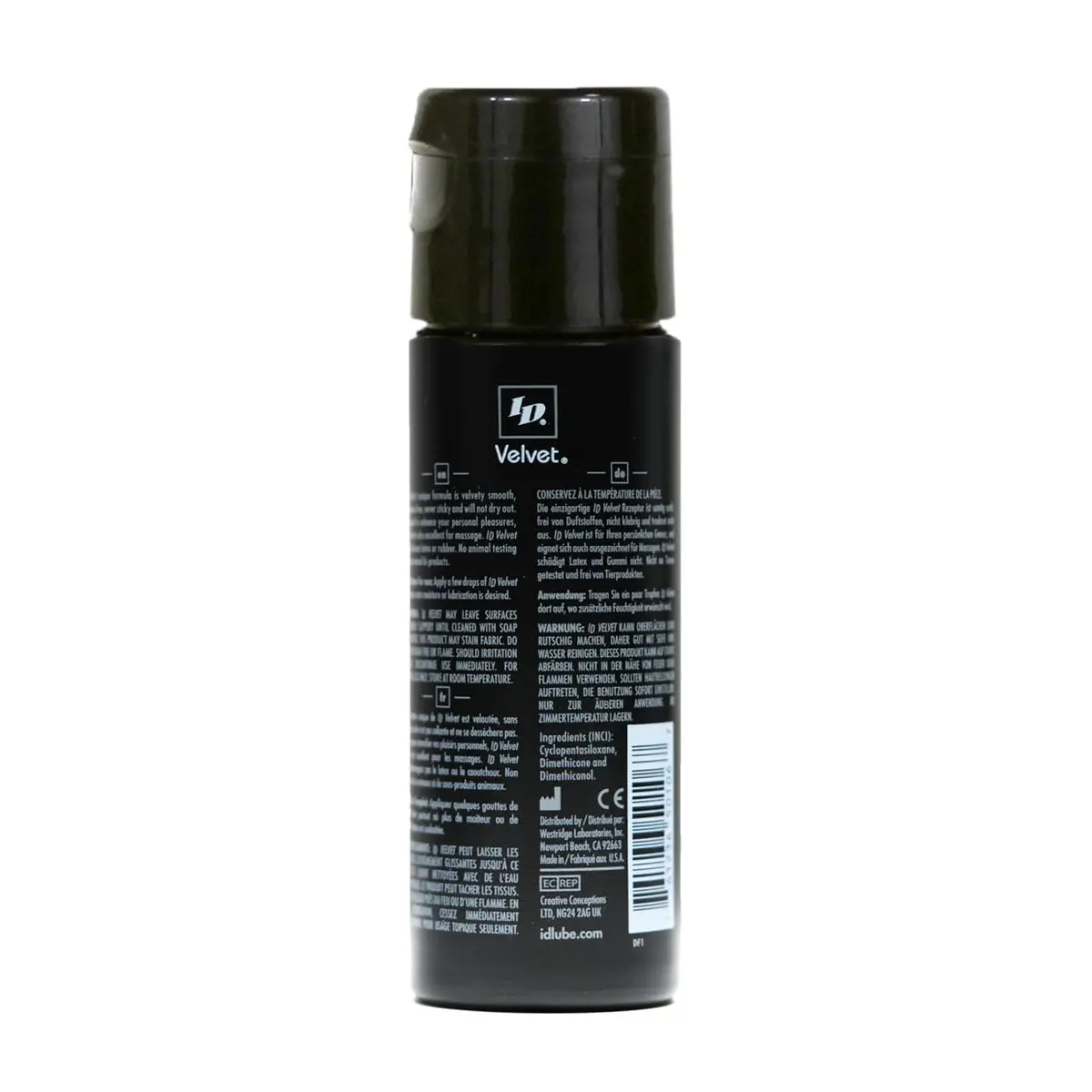ID Lubricants Velvet Personal Lubricant - Luxury Lube, Silicone Based, 1 Fl Oz | Ultra-Long Lasting, Waterproof, Sensitive Skin - view 2