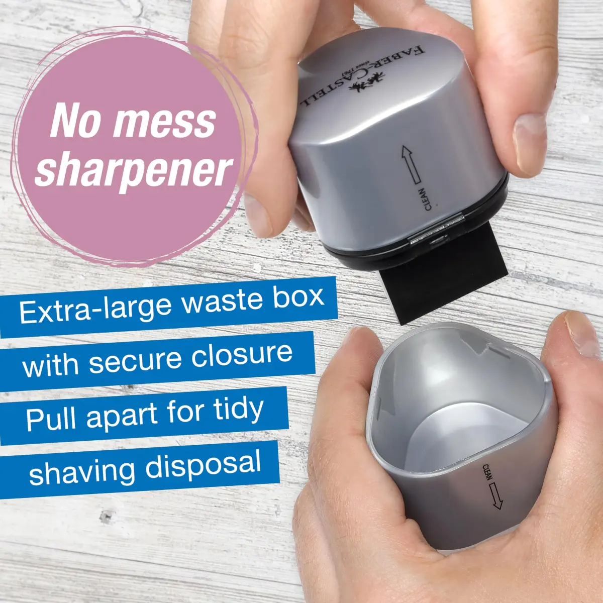 Faber-Castell Grip Trio Pencil Sharpener Rose Shadows | 3-in-1 Manual Sharpener for Graphite, Color, Jumbo Pencils - view 4