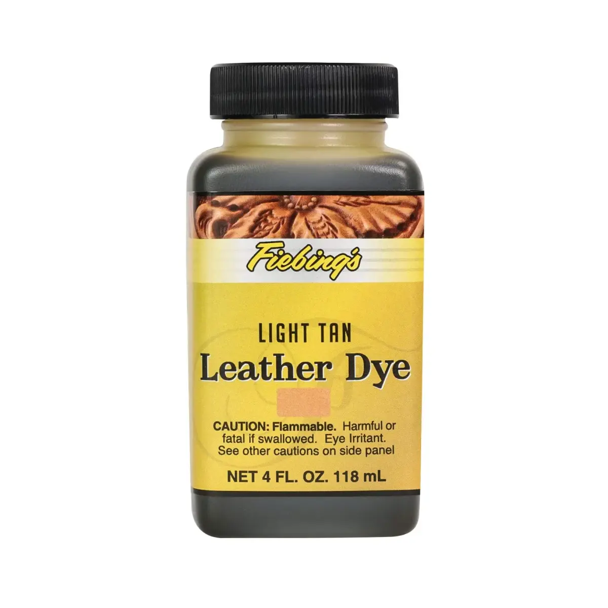 Fiebing's Leather Dye 4oz Light Tan - Alcohol-Based Penetrating Dye for Leather & Wood - main product image