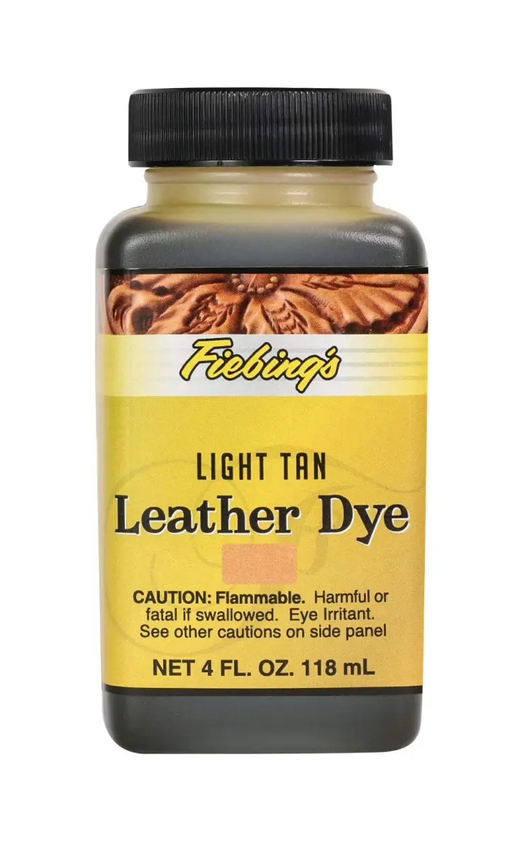 Fiebing's Leather Dye 4oz Light Tan - Alcohol-Based Penetrating Dye for Leather & Wood - main product image