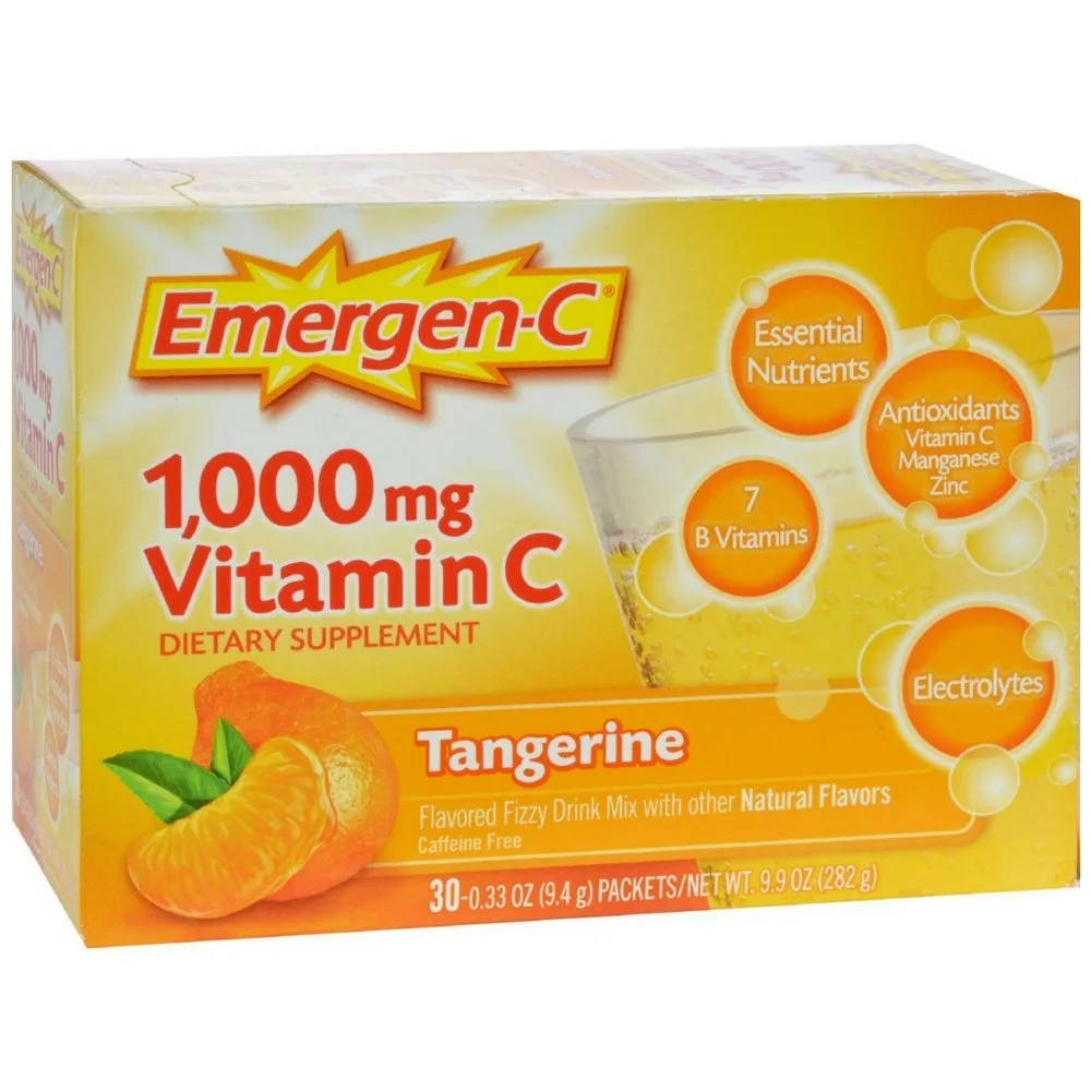 Emergen-C 1000mg Vitamin C Immune Support Powder Tangerine 30 Count | Daily Immune Support with Zinc & B Vitamins - main product image