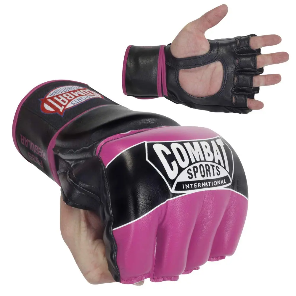 Combat Sports Pro Style Grappling MMA Gloves (Black, Medium) | Open-Palm, 5oz, Synthetic Leather - view 5