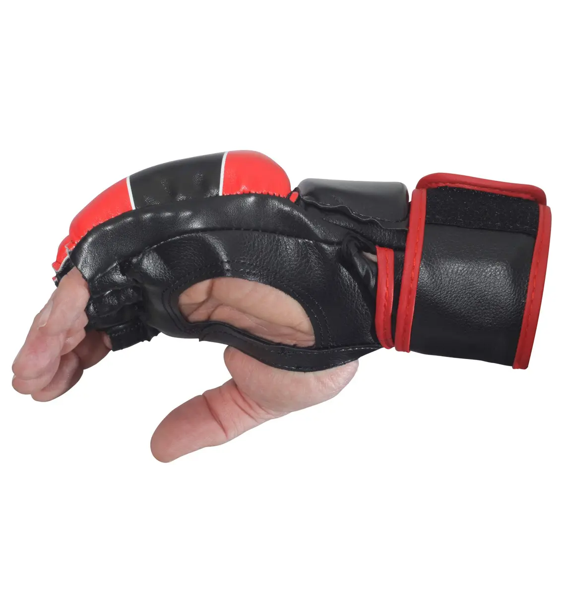 Combat Sports Pro Style Grappling MMA Gloves (Black, Medium) | Open-Palm, 5oz, Synthetic Leather - view 8