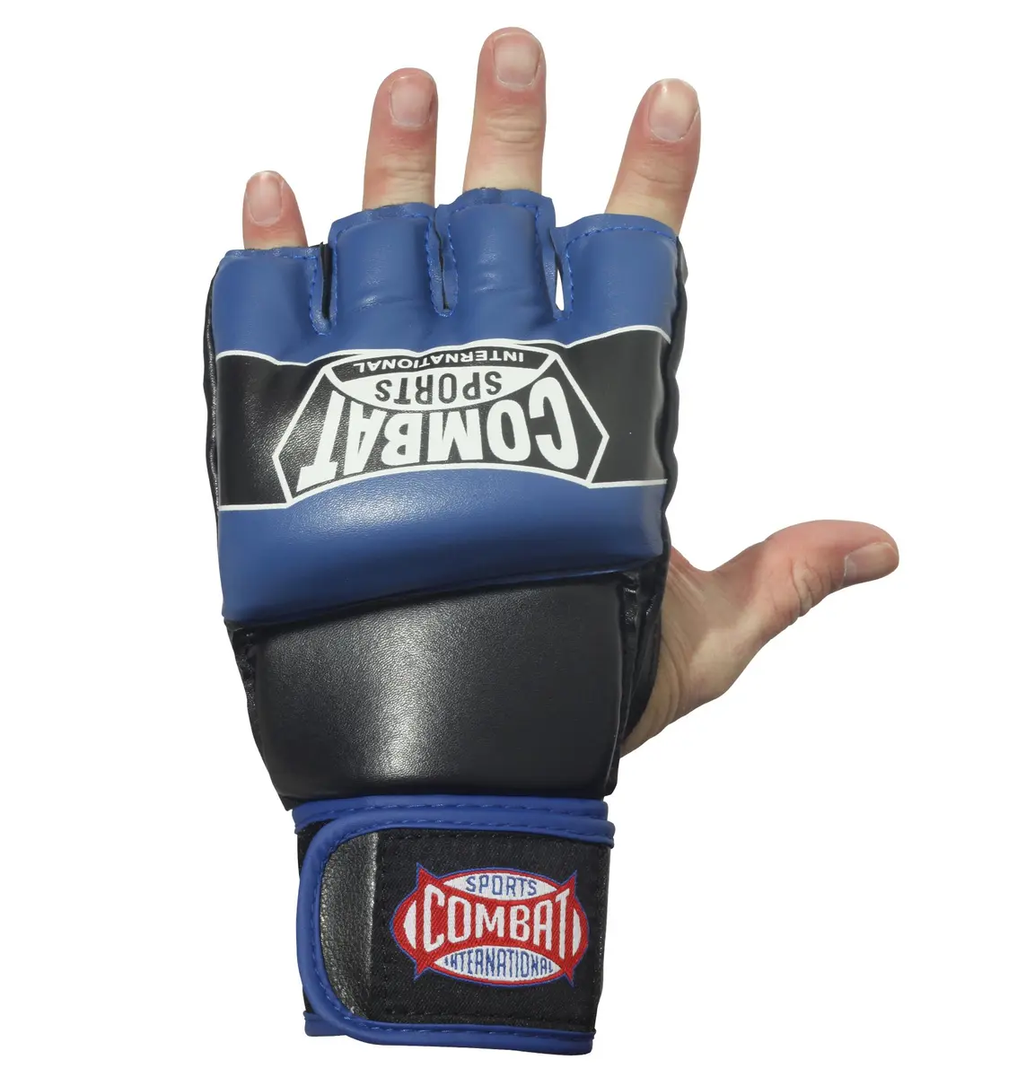 Combat Sports Pro Style Grappling MMA Gloves (Black, Medium) | Open-Palm, 5oz, Synthetic Leather - view 2