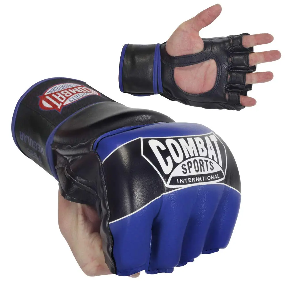 Combat Sports Pro Style Grappling MMA Gloves (Black, Medium) | Open-Palm, 5oz, Synthetic Leather - view 3