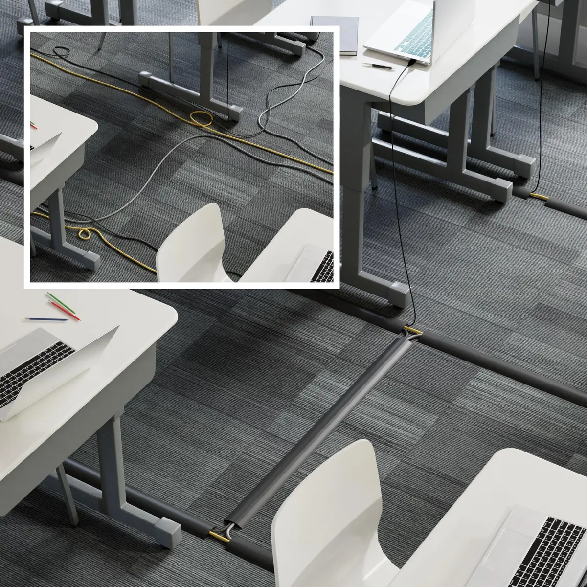 D-Line 6ft Floor Cord Cover Cable Protector 1.6m (6ft) | Heavy Duty PVC Cable Management for Offices and Homes - view 5