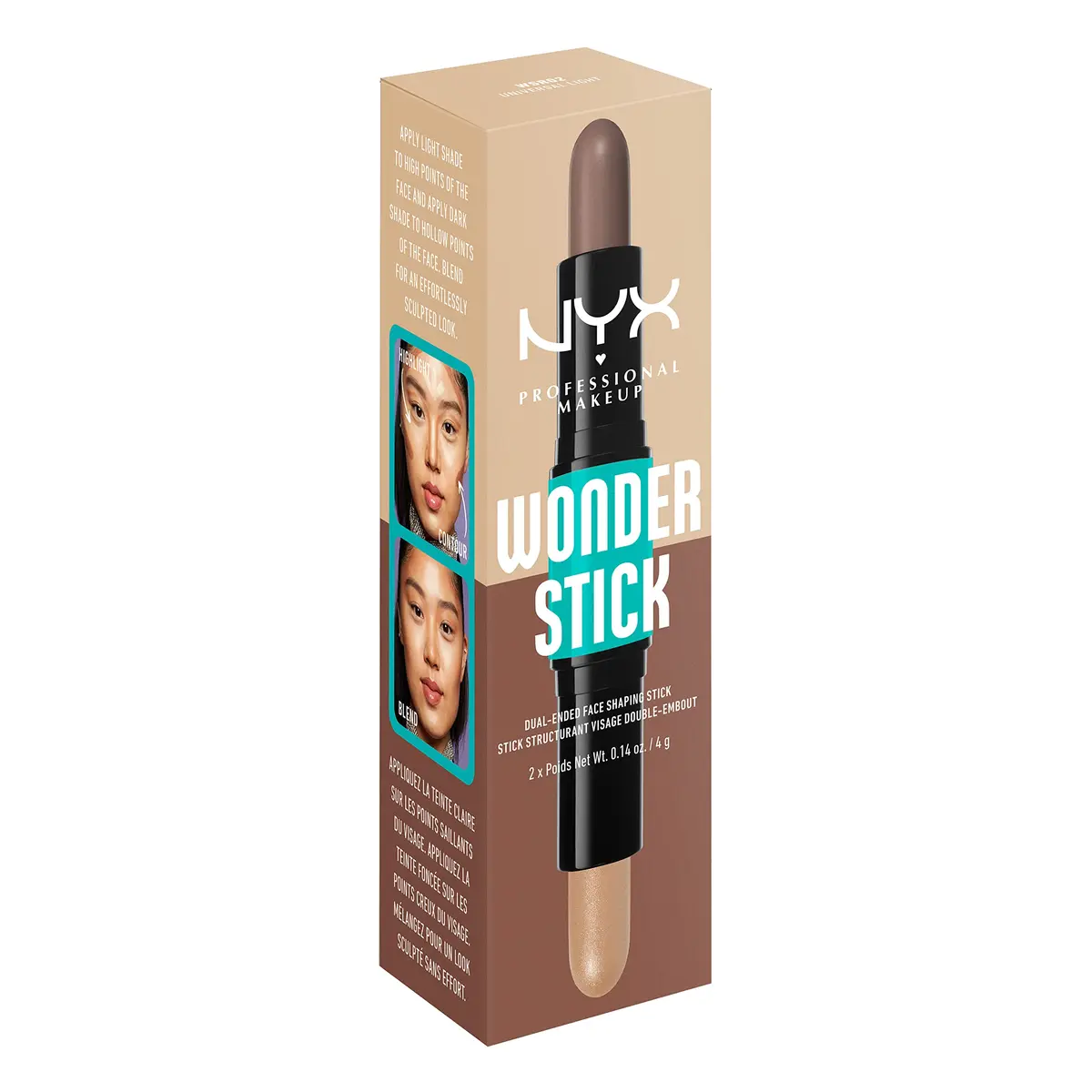 NYX PROFESSIONAL MAKEUP Wonder Stick, Face Shaping & Contouring Stick - Universal Light | Creamy, Buildable Highlight & Contour - view 9