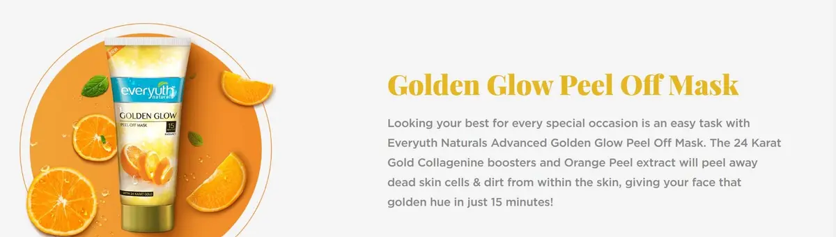 Everyuth Natural Advanced Golden Glow Peel Off Mask 90 g (3.17 oz) | Instant Glow Skin Treatment - view 6