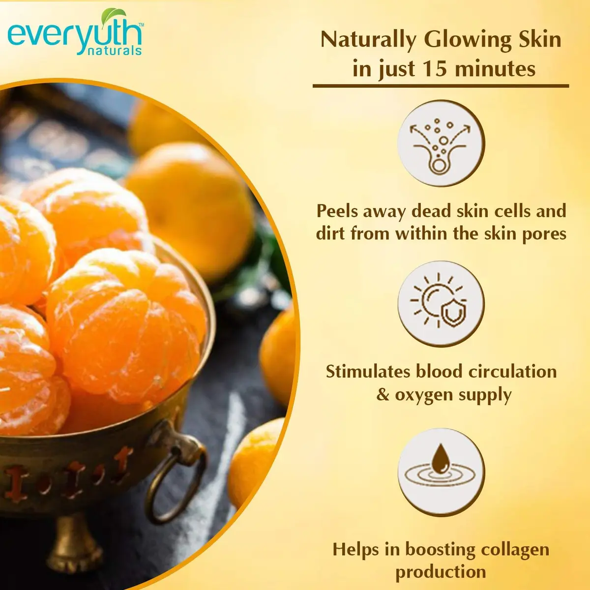 Everyuth Natural Advanced Golden Glow Peel Off Mask 90 g (3.17 oz) | Instant Glow Skin Treatment - view 3