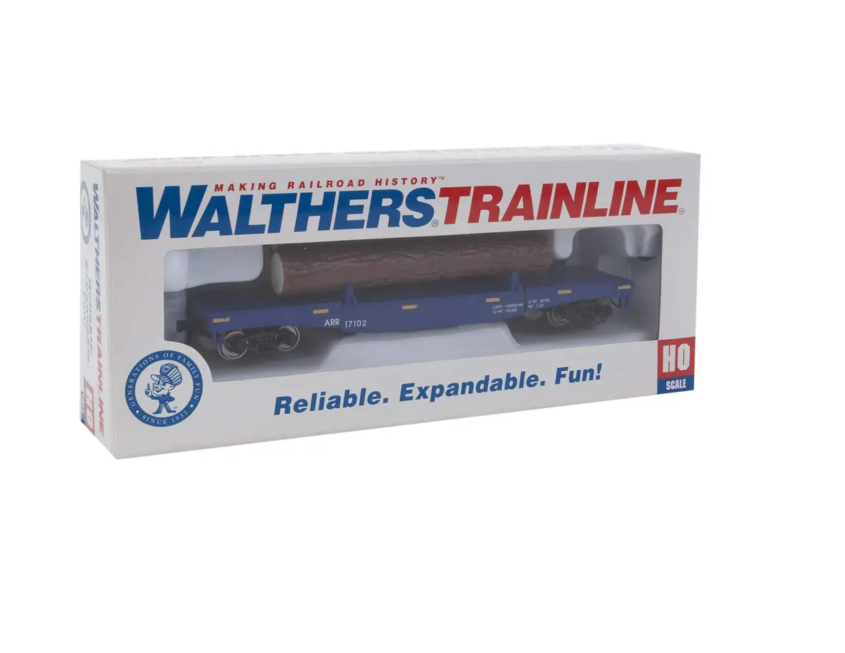 Walthers Trainline Log Dump Car HO Scale Model Railroad - Alaska Railroad #17102 | 1:87 Scale Model - view 5