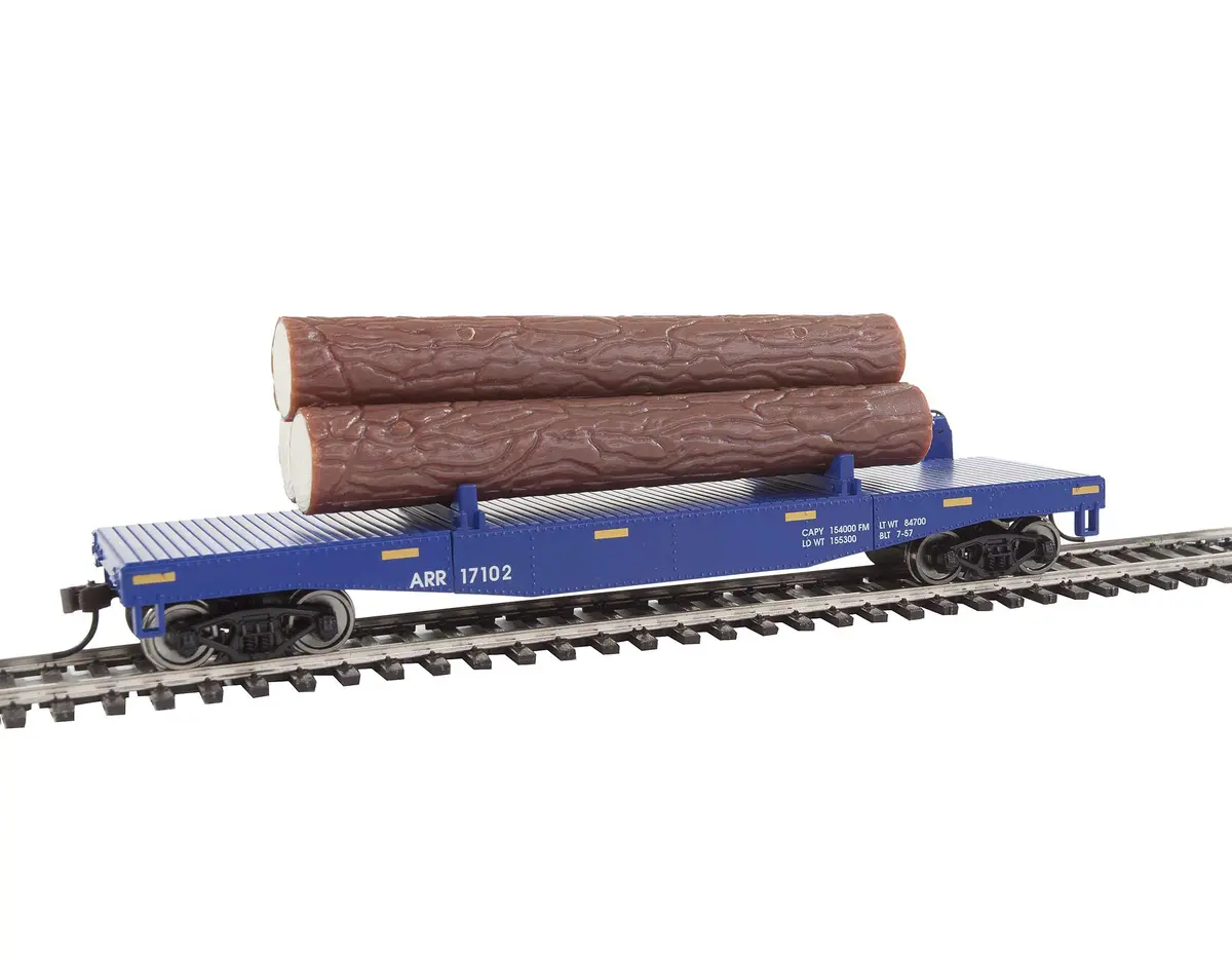 Walthers Trainline Log Dump Car HO Scale Model Railroad - Alaska Railroad #17102 | 1:87 Scale Model - view 2