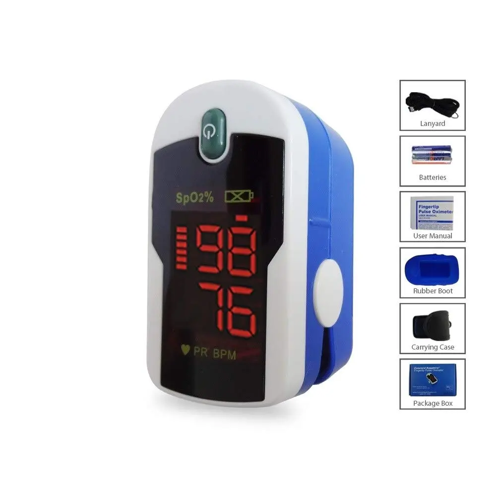 Concord Fingertip Pulse Oximeter with Reversible Display | Accurate Blood Oxygen & Pulse Monitoring (Sapphire) - view 2