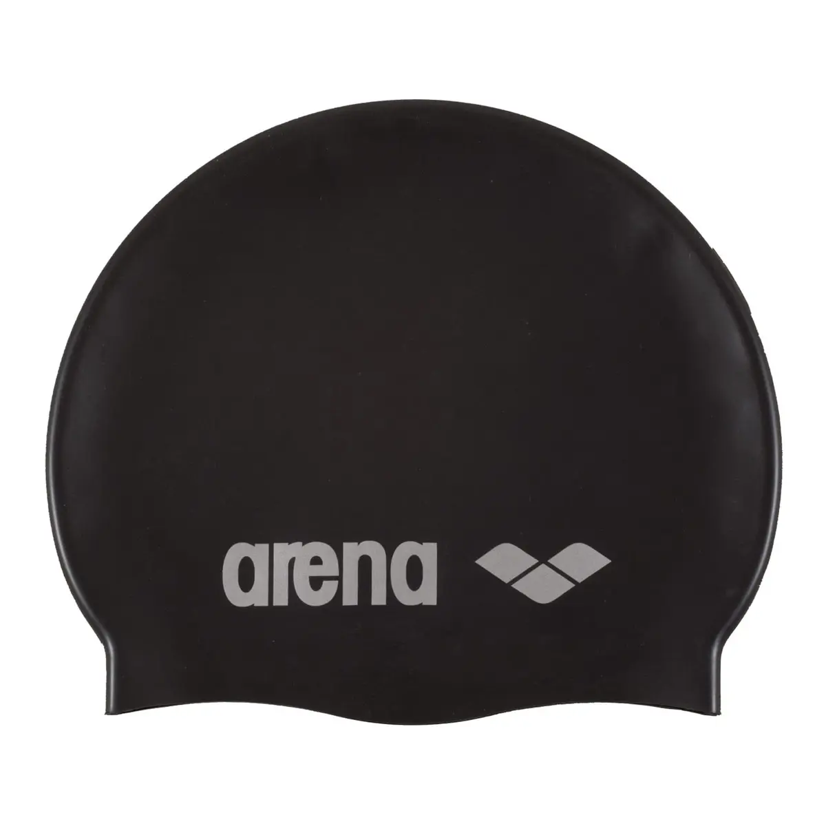 Arena Classic Unisex Soft Silicone Swim Cap for Women and Men, Intensive Training and Racing Comfortable Non-Slip Long Hair Swimming Hat, Black/Silver - main product image