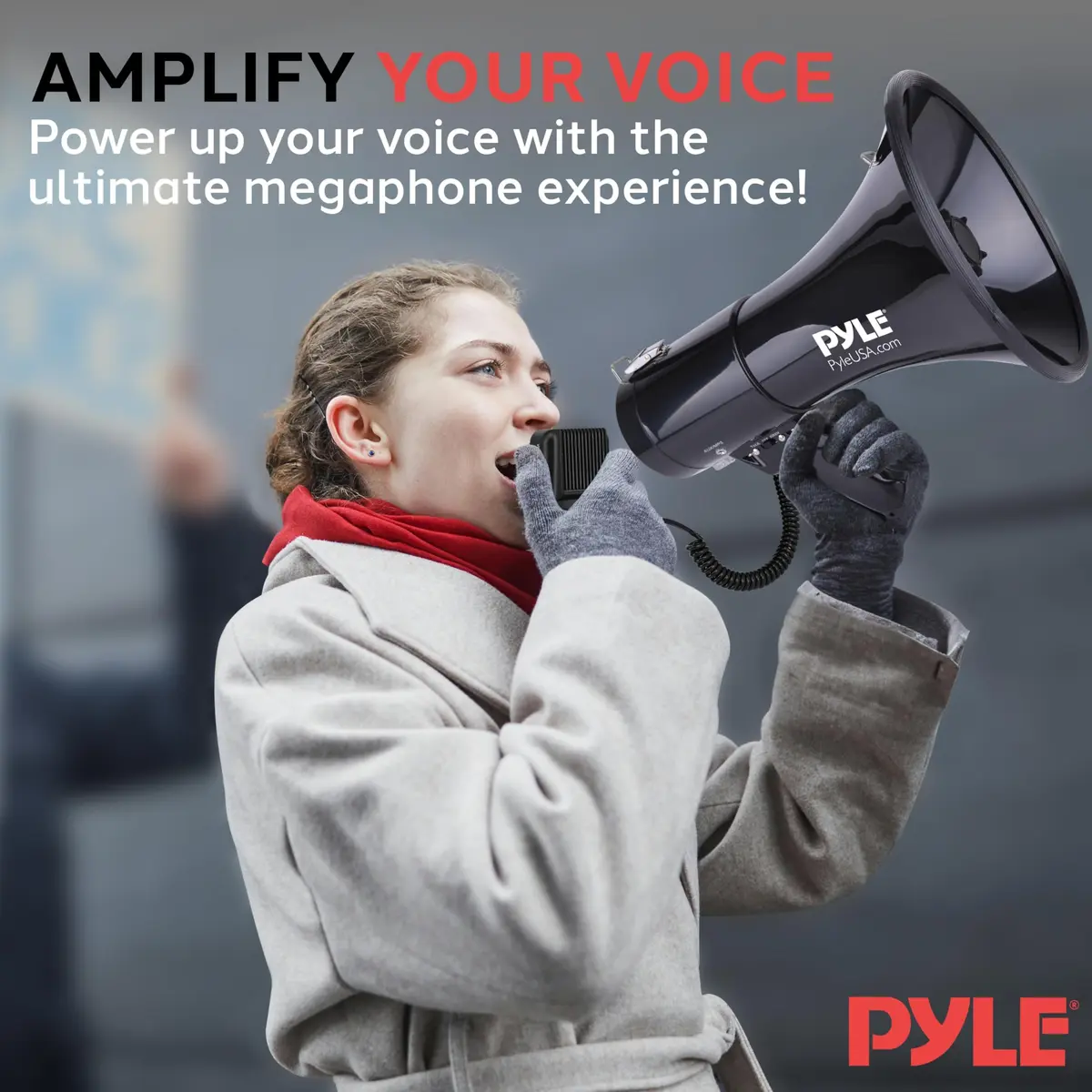 Pyle 50W Megaphone Speaker PA Bullhorn Built-in Siren, 1554 Meters Range | Portable Outdoor Sound System - view 6
