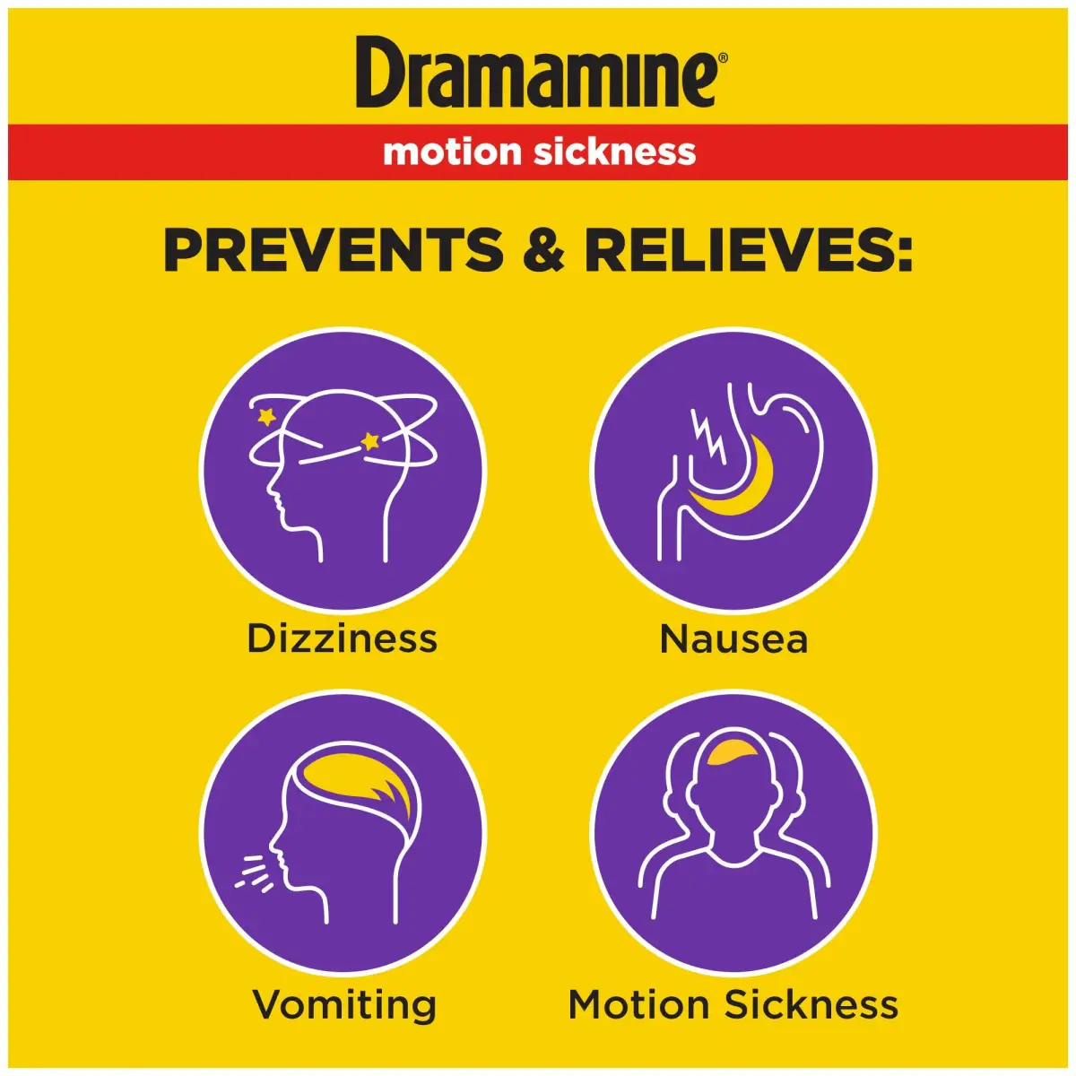 Dramamine Less Drowsy Motion Sickness Relief Tablets 8 Count | Prevents Nausea & Dizziness for 24 Hours - view 2
