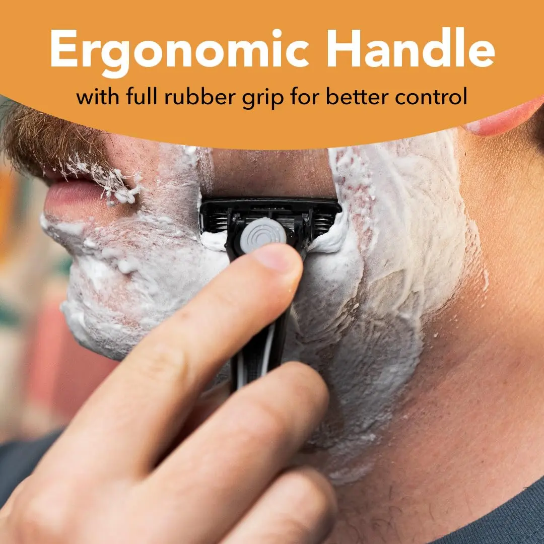 BIC Flex 4 Mens Refillable 4-Blade Razor | Sensitive Skin, Up to 48 Shaves, Black/Green - view 3
