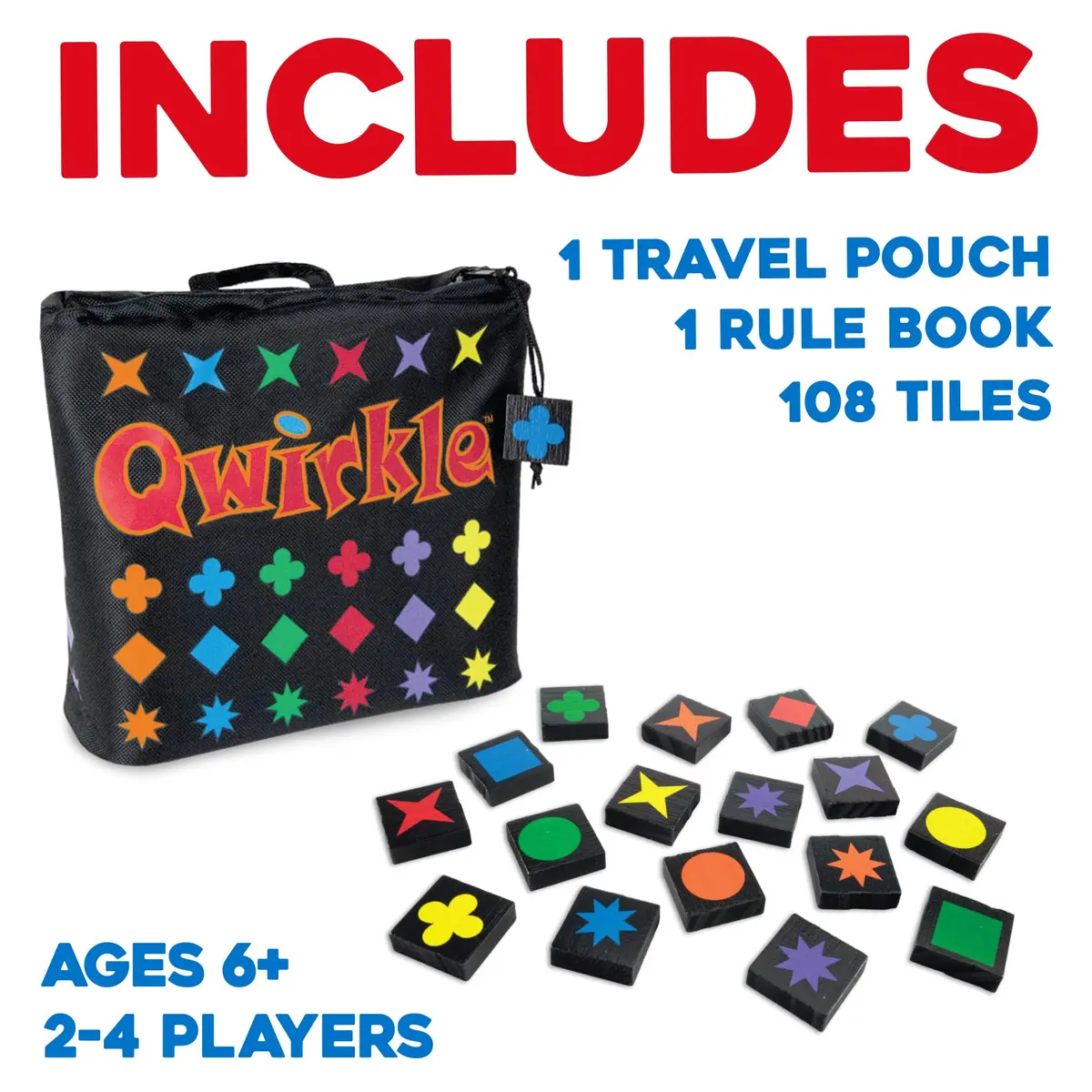 MindWare Travel Qwirkle Strategy Tile Board Game for 2-4 Players | Portable Family Strategy Game in Travel Pouch - view 5