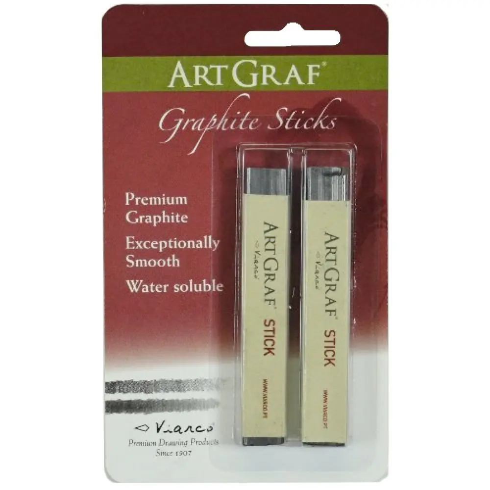 ArtGraf Water-soluble Graphite Sticks Grey 2 Count (Pack of 1) | Artist Drawing & Painting Tool - main product image