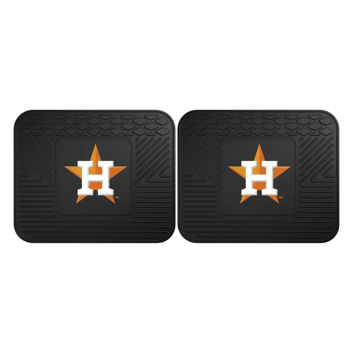 FANMATS MLB Houston Astros Back Row Utility Car Mats 14in. x 17in. | All Weather, Deep Resevoir, Molded Logo - main product image