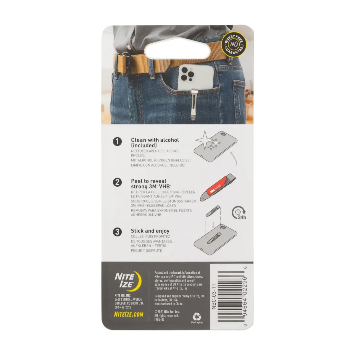 Nite Ize HipClip Mountable Clip for Phones, Silver | Attaches to Pockets, Waistbands, and Bags - view 6