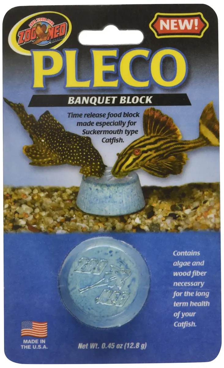 Zoo Med Pleco Banquet Block 0.45 oz (12.8g) | Vacation Feeder for Catfish & Bottom Feeders - main product image