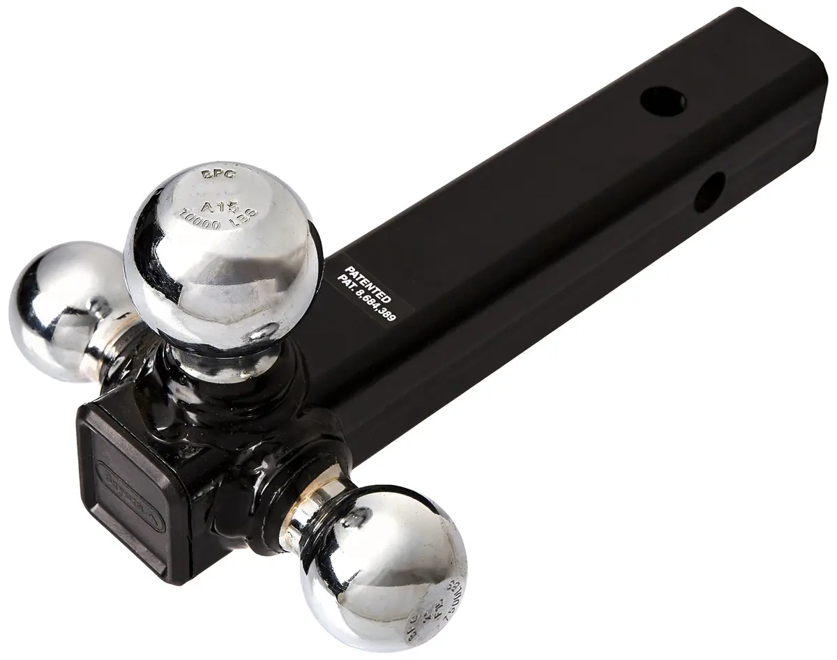 Buyers Products Tri-Ball Hitch 1802207 Tubular Shank Chrome Welded 2" Receiver | Versatile Towing Solution - main product image