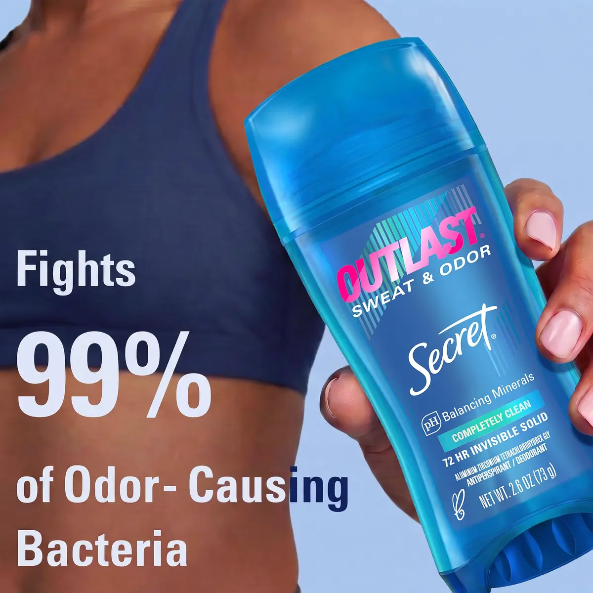 Secret Outlast Antiperspirant Deodorant for Women, 72hr Sweat & Odor Protection, Invisible Solid 77g (2.6 oz) | PH Balancing Minerals - view 3