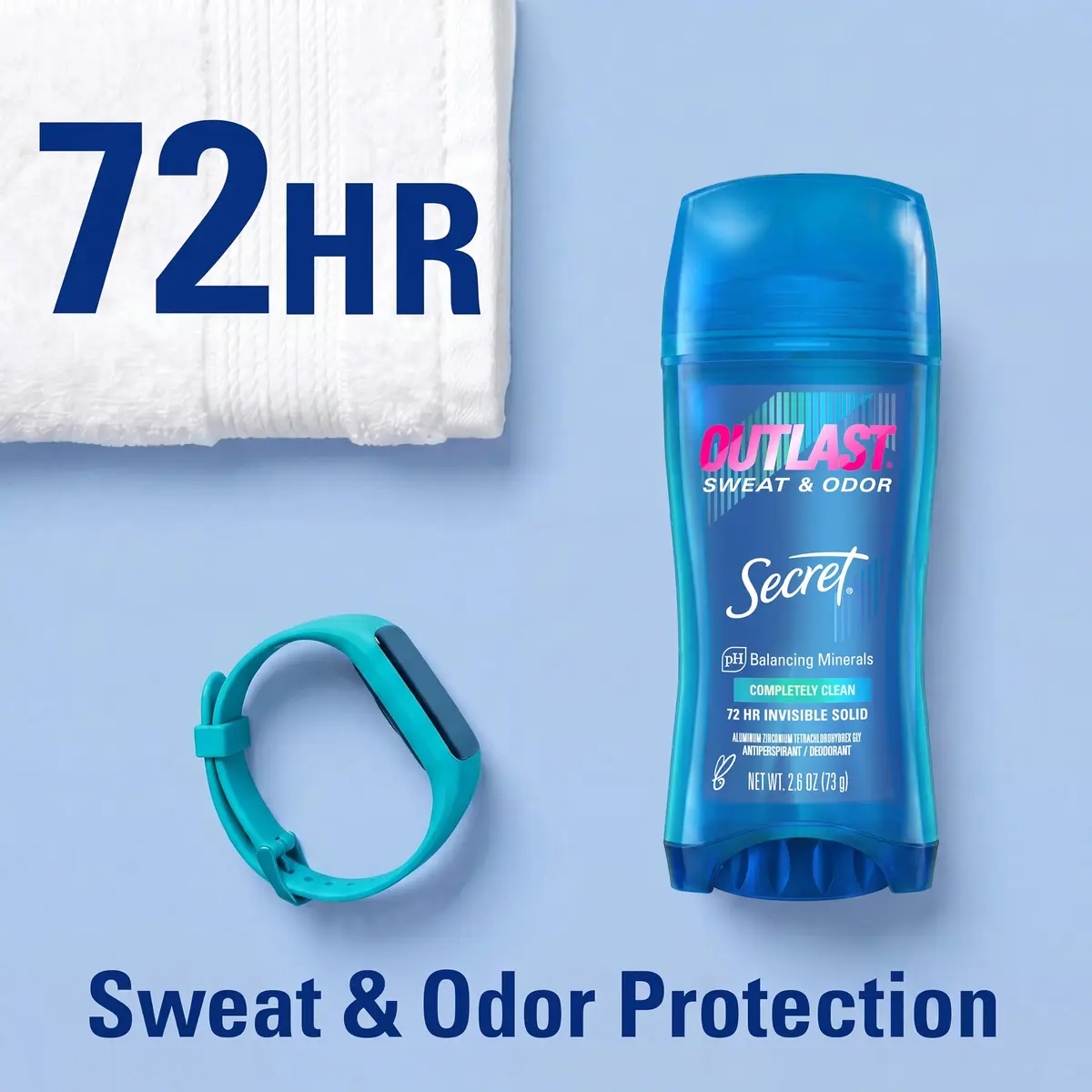 Secret Outlast Antiperspirant Deodorant for Women, 72hr Sweat & Odor Protection, Invisible Solid 77g (2.6 oz) | PH Balancing Minerals - view 4