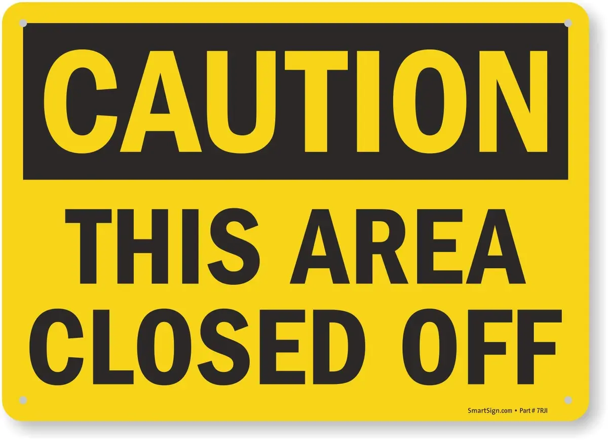 SmartSign Caution Sign 10" x 14" Aluminum Black on Yellow | Durable Outdoor Safety Sign - main product image