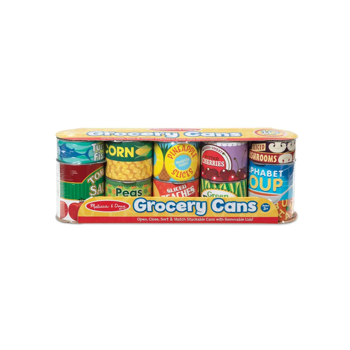 Melissa & Doug Let's Play House, 10 Grocery Cans with Removable Lids | Pretend Play Food for Kids 3+ - view 6