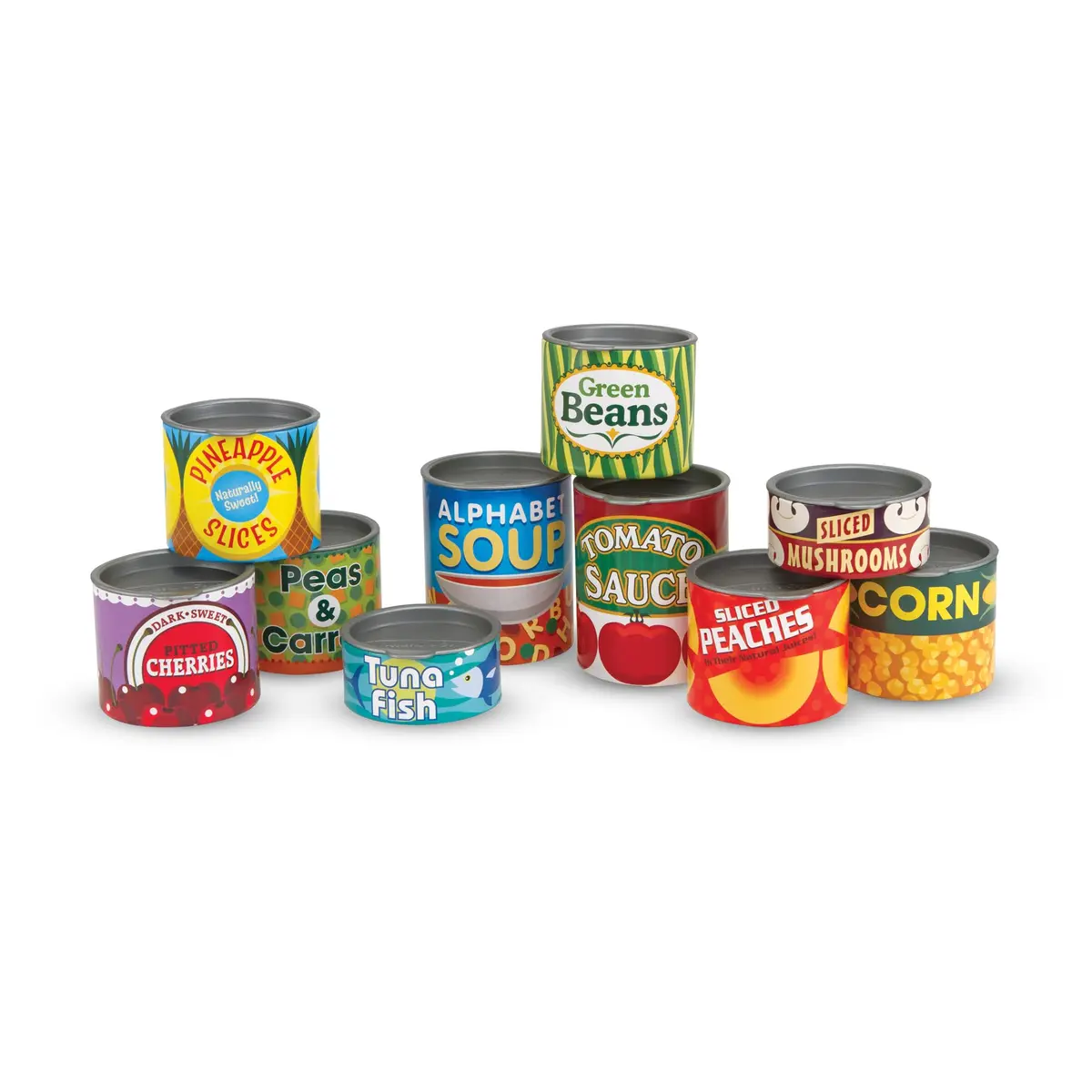 Melissa & Doug Let's Play House, 10 Grocery Cans with Removable Lids | Pretend Play Food for Kids 3+ - main product image
