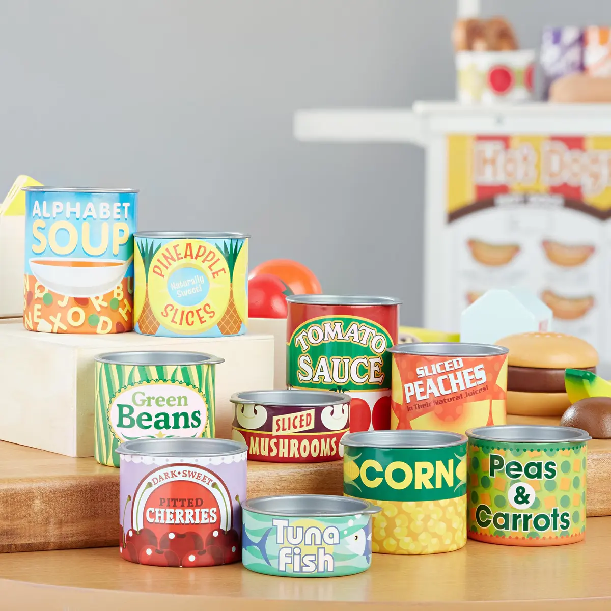 Melissa & Doug Let's Play House, 10 Grocery Cans with Removable Lids | Pretend Play Food for Kids 3+ - view 9