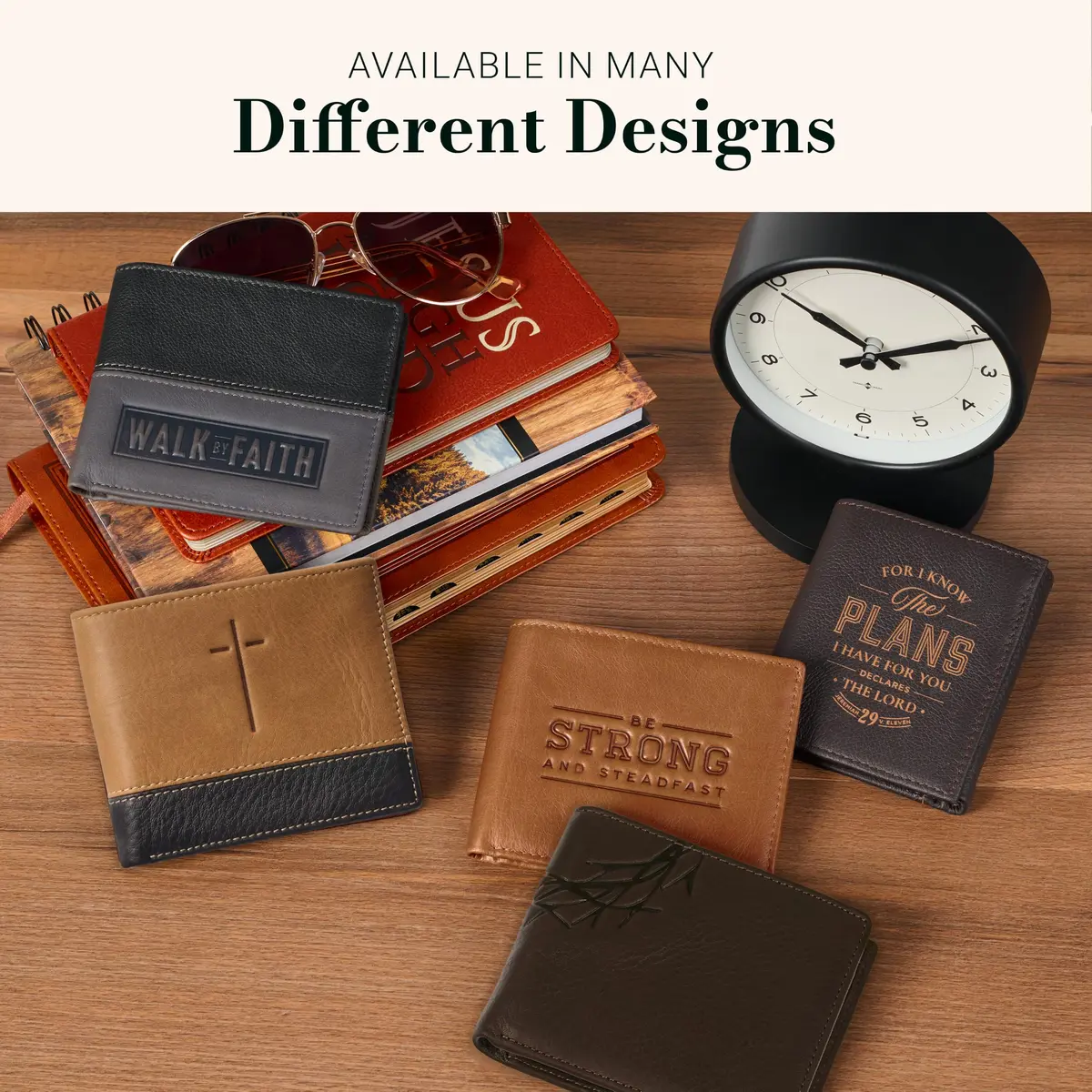 Christian Art Gifts Full Grain Leather Wallet for Men: Names of Jesus | Classic Brown Full Grain Leather Bi-Fold Wallet - view 6